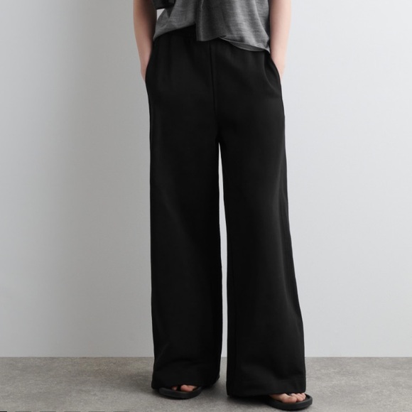 COS Jersey Wide Leg Joggers - Black - S - Picture 3 of 7